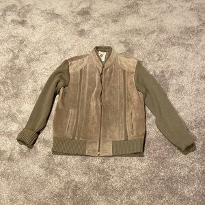 Caribou Bay Trading Co Leather Knit Jacket SIZE L
